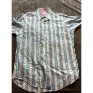 Vintage Men's Chaps Ralph Lauren Striped Button Down Shirt Striped Size 16 34-35